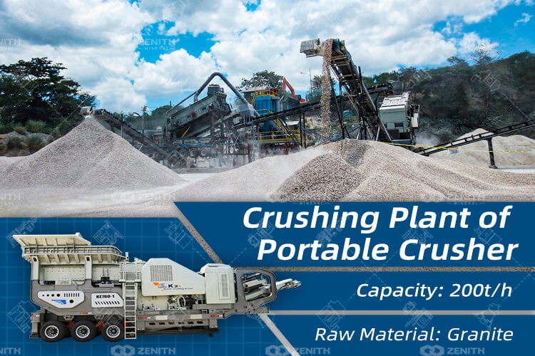 crushing plant of portable rock crusher